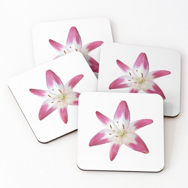 Item preview, pink and white lily flower sticker designed and sold by inainart.