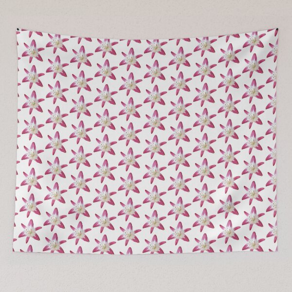 Item preview, pink and white lily flower sticker designed and sold by inainart.