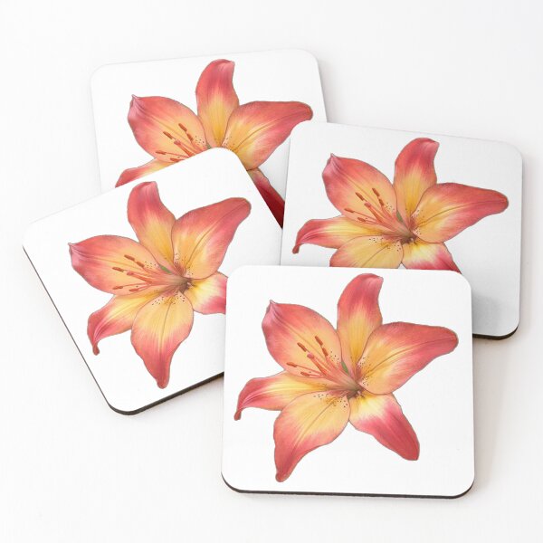 Item preview, red orange yellow lily flower sticker designed and sold by inainart.