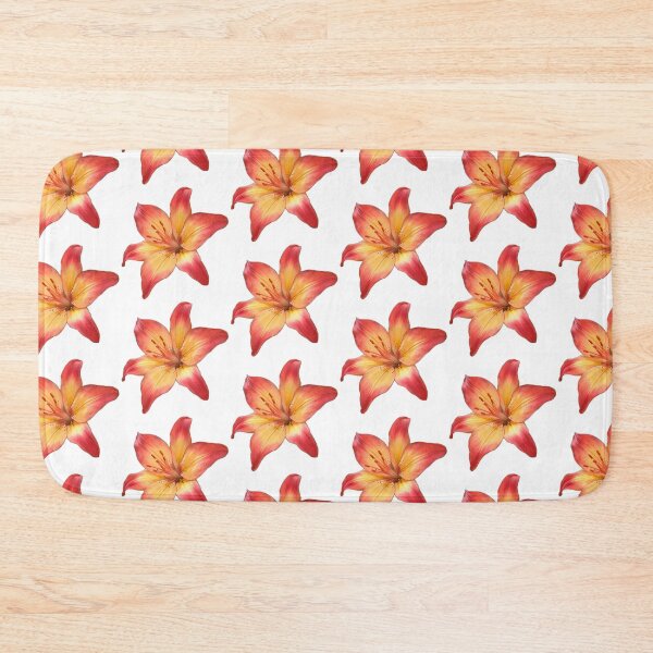 Item preview, red orange yellow lily flower sticker designed and sold by inainart.