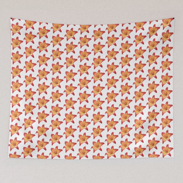 Item preview, red orange yellow lily flower sticker designed and sold by inainart.