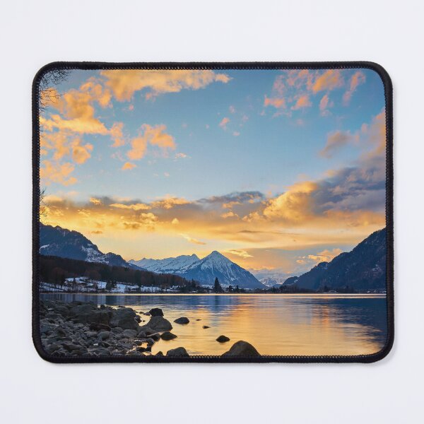 Item preview, Sunlit clouds reflect in Lake Thun designed and sold by beatbieri.ch.