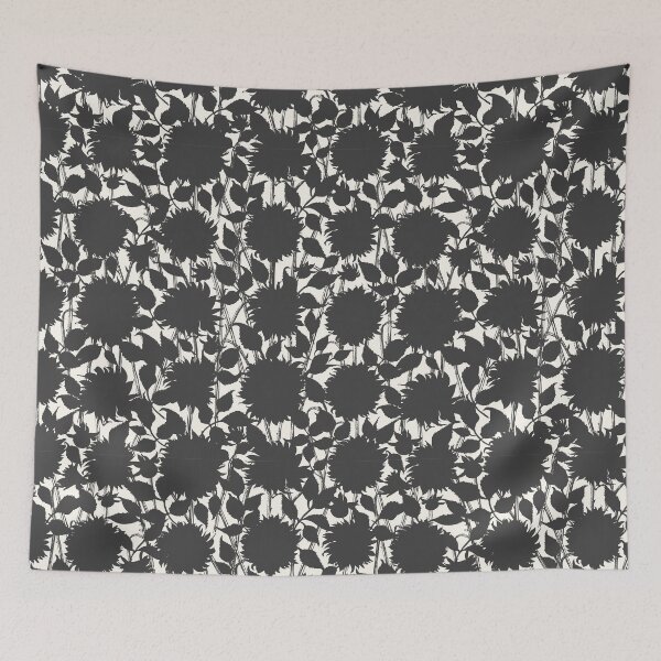 Item preview, Black and white floral retro pattern designed and sold by bokasin.