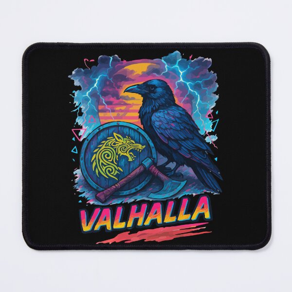 Item preview, Viking Valhalla Raven Norse Retro Vaporwave designed and sold by TomFrontierArt.