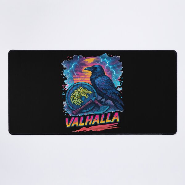 Item preview, Viking Valhalla Raven Norse Retro Vaporwave designed and sold by TomFrontierArt.