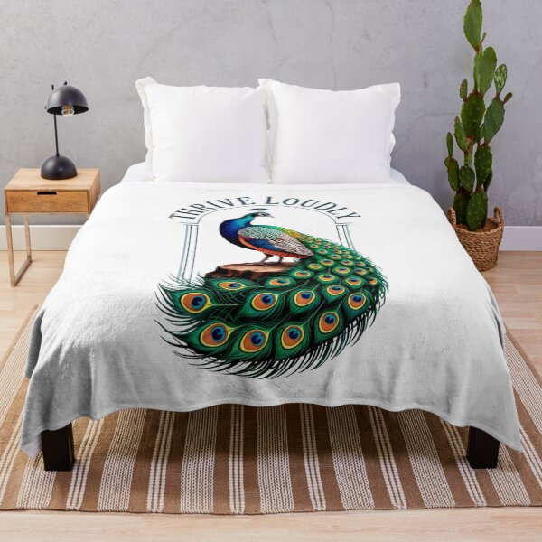 Item preview, Peacock with Flowing Feathers, Thrive Loudly designed and sold by Bliss Find And Design.
