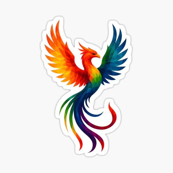WPAP Style Phoenix Sticker
