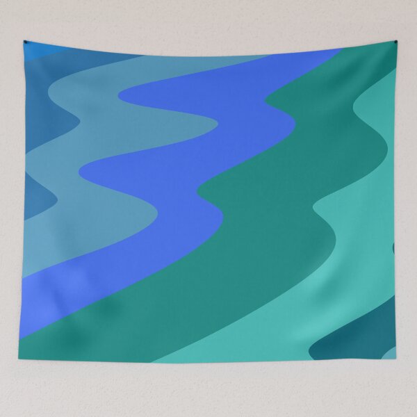 Item preview, waves of peace - calming wavy pattern teal and blue designed and sold by TheGrowingHigh.