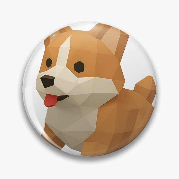 Item preview, Low Poly Corgi Sticker – Cute Retro 3D Pup Design designed and sold by LowPolyHub.