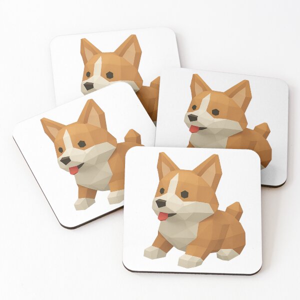 Item preview, Low Poly Corgi Sticker – Cute Retro 3D Pup Design designed and sold by LowPolyHub.