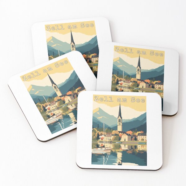 Item preview, Zell am See in Salzburg Austria Retro Travel Art Landscape designed and sold by MaateoDesign.