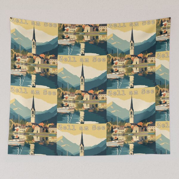 Item preview, Zell am See in Salzburg Austria Retro Travel Art Landscape designed and sold by MaateoDesign.