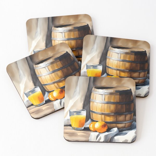 Item preview, Wooden Barrel with Orange Juice designed and sold by CalmnessbyChoice.