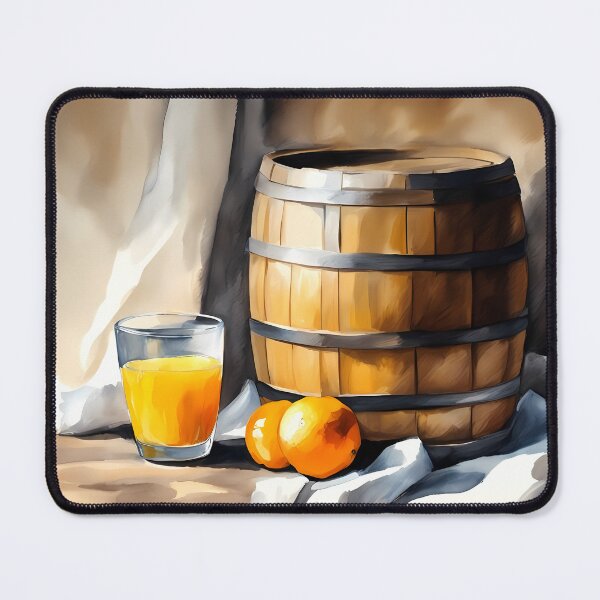 Item preview, Wooden Barrel with Orange Juice designed and sold by CalmnessbyChoice.