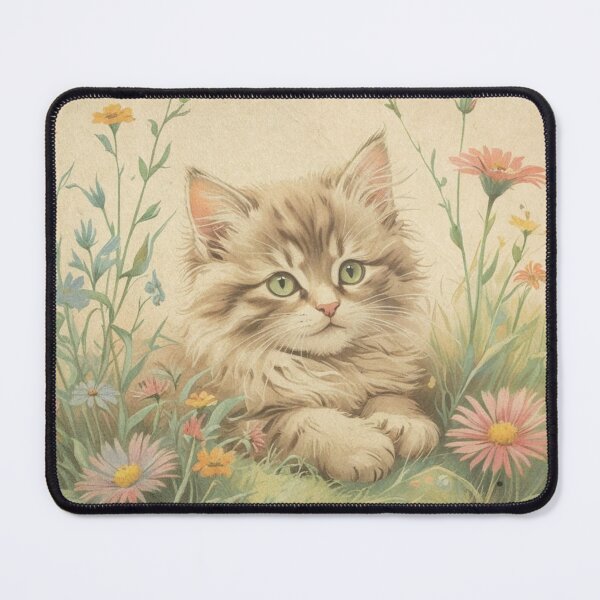 Item preview, Kitten and flowers 1 designed and sold by CraftyWords.