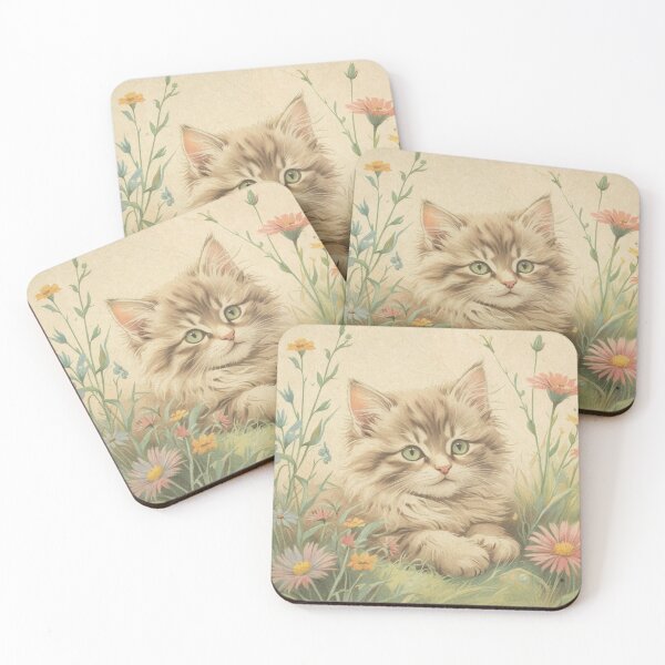 Item preview, Kitten and flowers 1 designed and sold by CraftyWords.