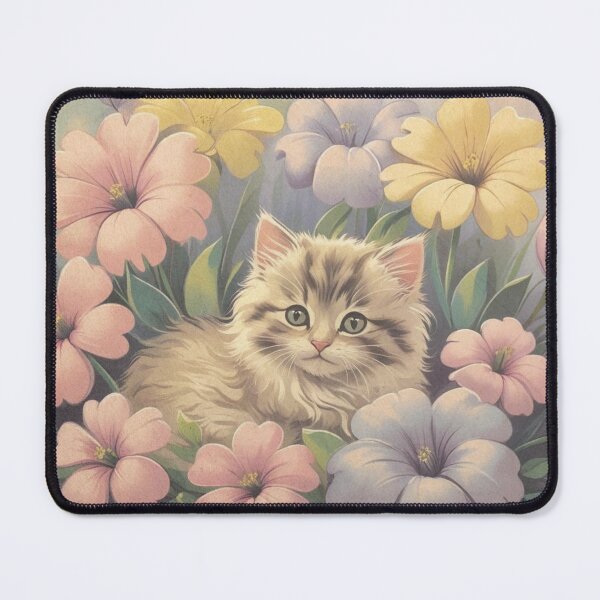 Item preview, Kitten and flowers  designed and sold by CraftyWords.