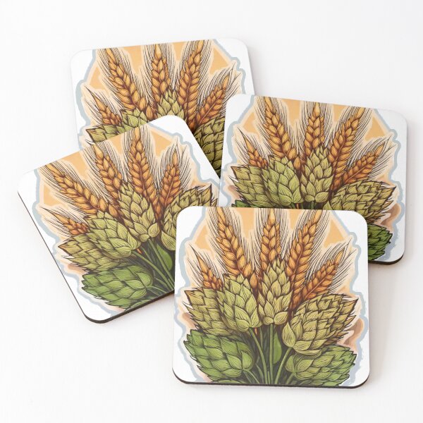 Item preview, Hops and Barley - Brewing Grains - Home Brew designed and sold by CattlettArt.