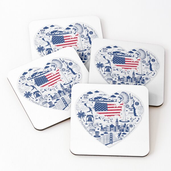 Item preview, USA Souvenir Heart – Iconic American Landmarks designed and sold by itsTeeAmo.