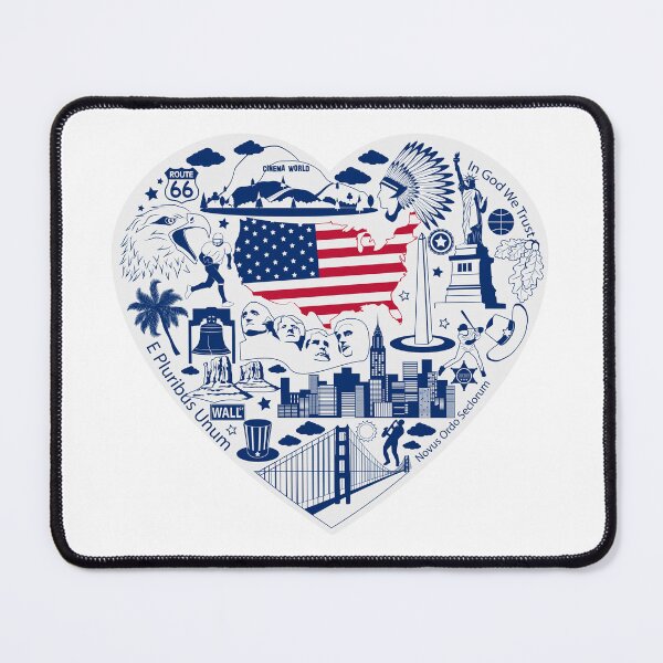 Item preview, USA Souvenir Heart – Iconic American Landmarks designed and sold by itsTeeAmo.