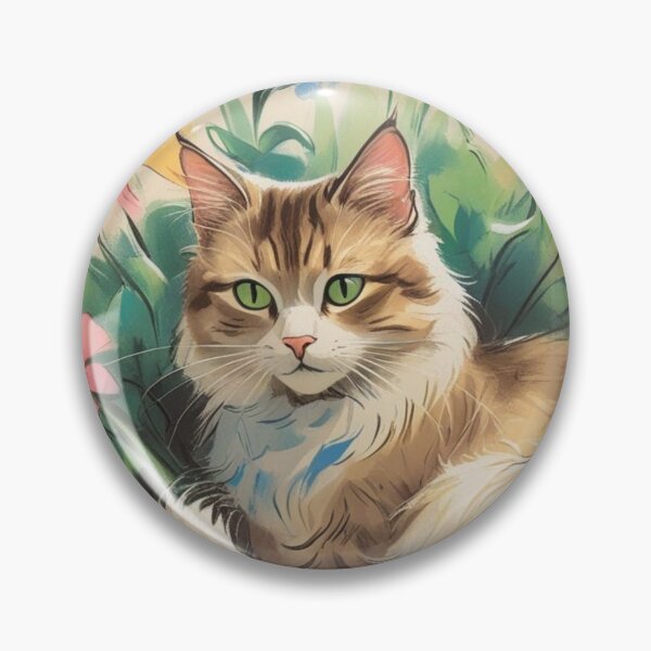 Item preview, Cat and flowers designed and sold by CraftyWords.