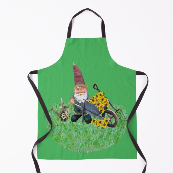 Item preview, Garden Gnome Tending Flowers Whimsical Nature Art designed and sold by SandyMDesigns.