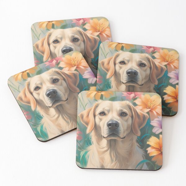 Item preview, Dogand flowers designed and sold by CraftyWords.