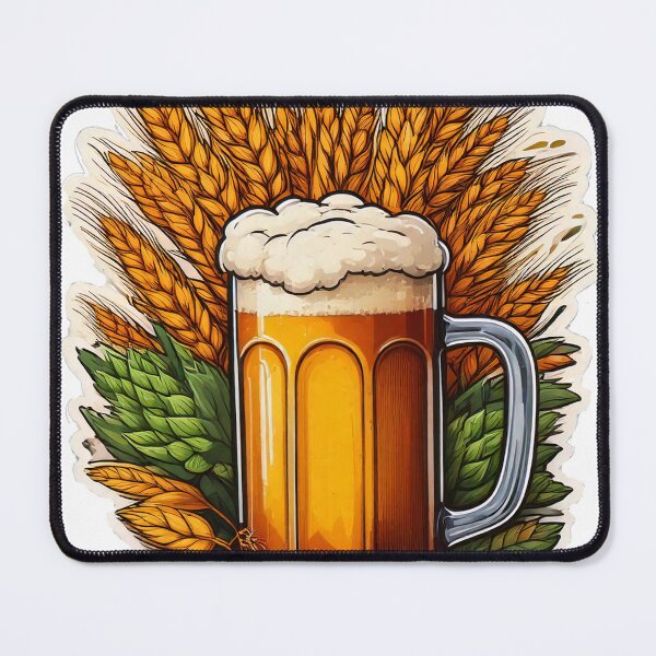 Item preview, Craft Beer Essentials Graphic | Golden Mug of Beer, Hops & Barley Art | Brewing Ingredients Design | Beer designed and sold by CattlettArt.