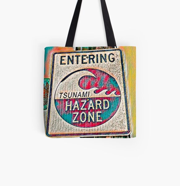 Tsunami Warning (Colorful Theme) All Over Print Tote Bag