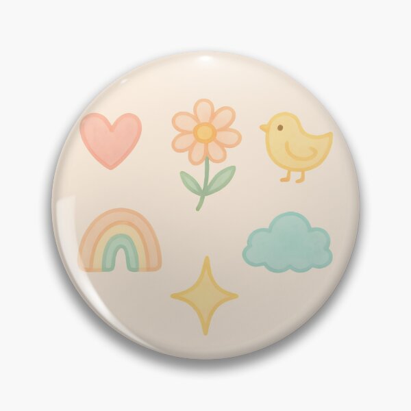 Item preview, Adorable Pastel Heart Flower Baby Chick Rainbow Sparkle and Cloud Pack Set designed and sold by wonderxwander.