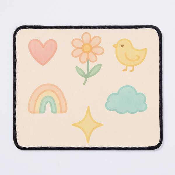 Item preview, Adorable Pastel Heart Flower Baby Chick Rainbow Sparkle and Cloud Pack Set designed and sold by wonderxwander.
