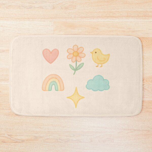 Item preview, Adorable Pastel Heart Flower Baby Chick Rainbow Sparkle and Cloud Pack Set designed and sold by wonderxwander.