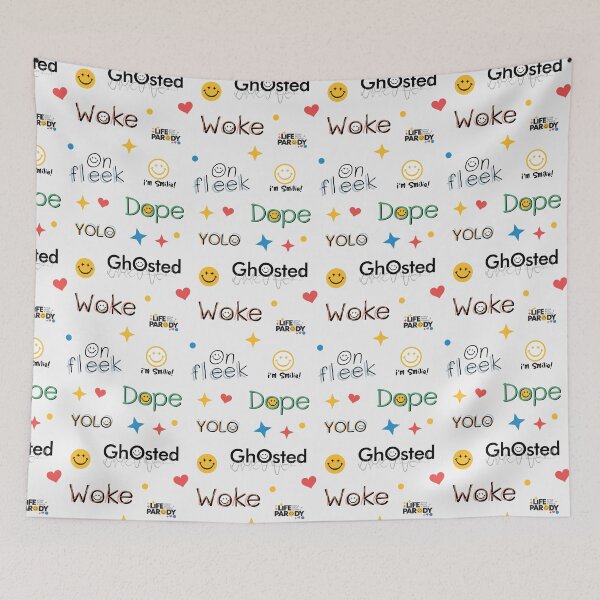 Item preview, dope | ghosted  | YOLO | woke | on fleek - Seamless pattern designed and sold by LifeParody.