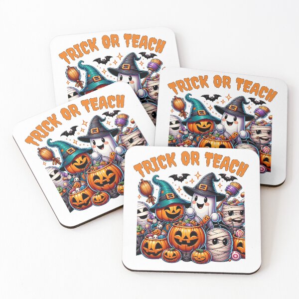 Item preview, Trick or Teach Halloween Teacher Shirt, Cute Ghost & Pumpkin Design designed and sold by MindfullyCreated.
