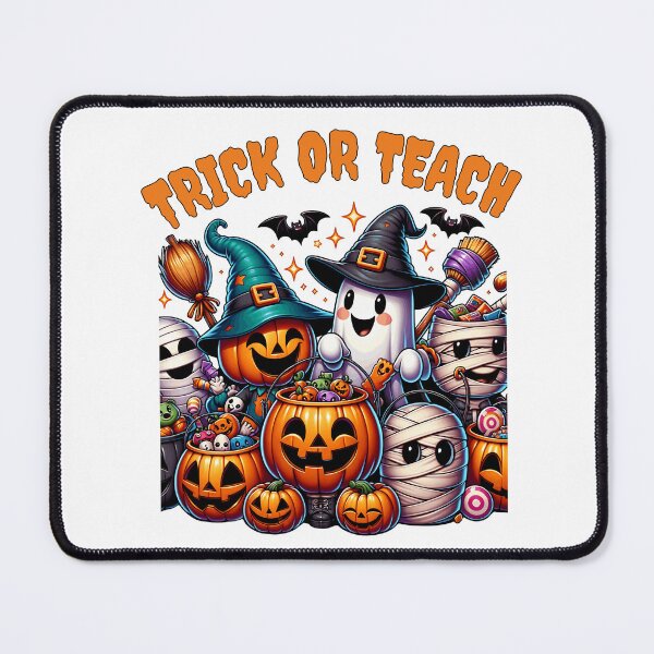 Item preview, Trick or Teach Halloween Teacher Shirt, Cute Ghost & Pumpkin Design designed and sold by MindfullyCreated.