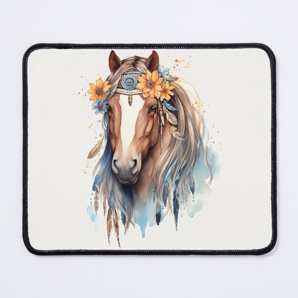 Item preview, Boho Watercolor Horse Floral Feathers Pastel Western Aesthetic designed and sold by Parkerzz.