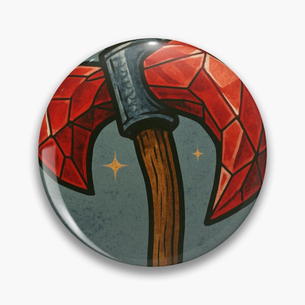 Item preview, Red Crystal Battle Axe – Comic Style Fantasy Weapon Art designed and sold by InspireHaven.