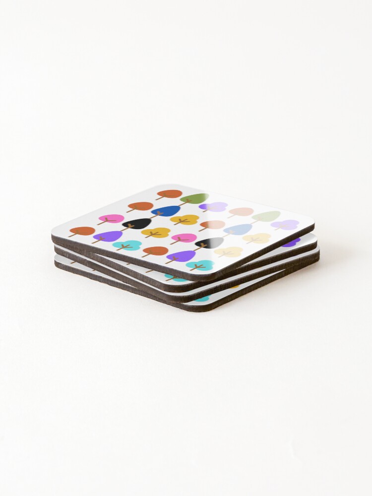 Thumbnail 4 of 5, Coasters (Set of 4), Colorful tree pattern designed and sold by Awadh2829.