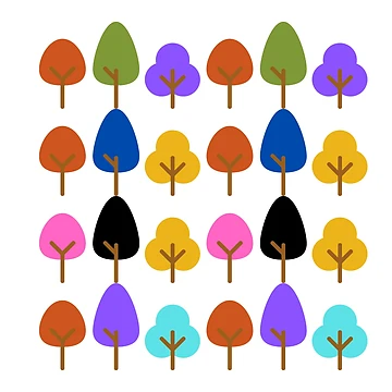Artwork thumbnail, Colorful tree pattern by AWADHESH CHAURASIA