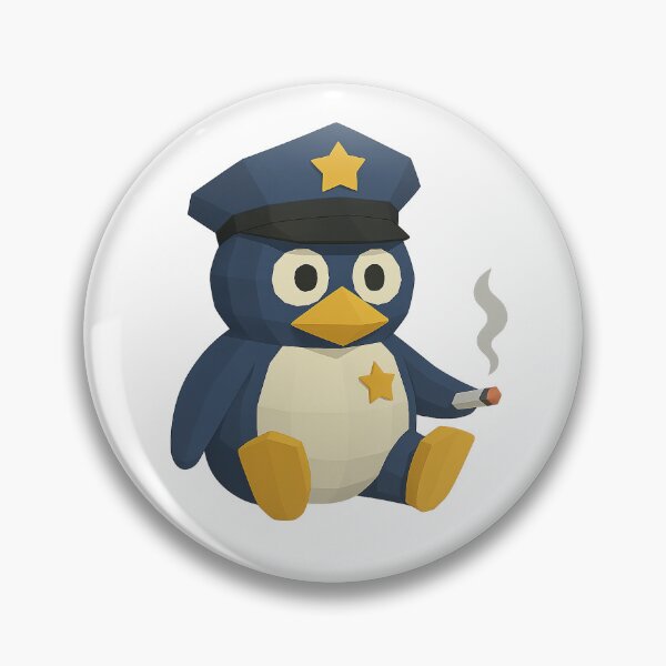 Item preview, Low Poly Police Penguin Sticker – Retro 3D Law & Order Vibes designed and sold by LowPolyHub.