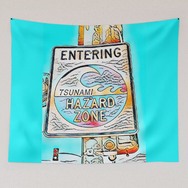 Item preview, Tsunami Hazard Zone (Blue Theme) designed and sold by My Righteous Apparel.