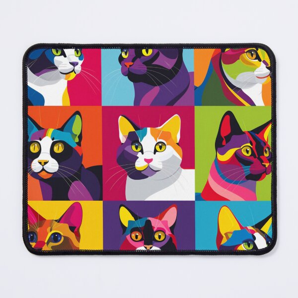Item preview, Vibrant Cat Faces Grid - Funny Colorful Kitty Sticker designed and sold by Arthoughts.
