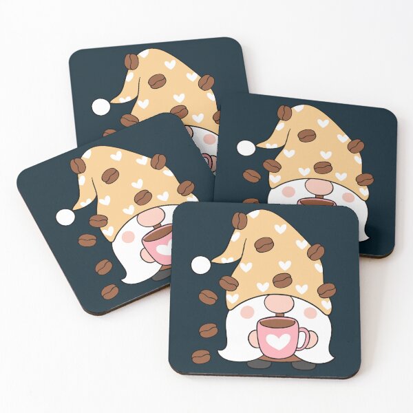 Item preview, Coffee Bean Gnome Caffeinated Love and Hearts designed and sold by SandyMDesigns.