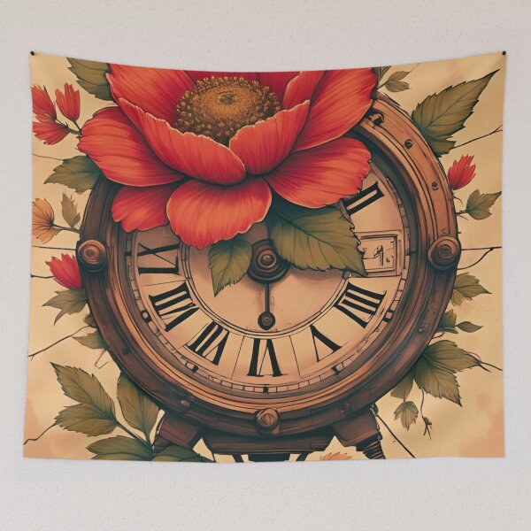 Item preview, "Steampunk Bloom: Timekeeper’s Pause" Vintage Clock Design.  designed and sold by coolcomonshirts.