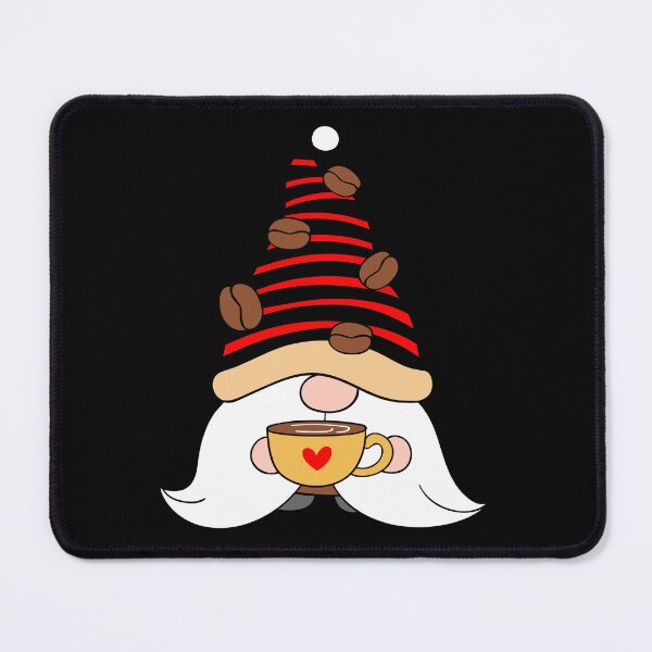 Item preview, Coffee Gnome with Red Striped Bean Hat Art designed and sold by SandyMDesigns.