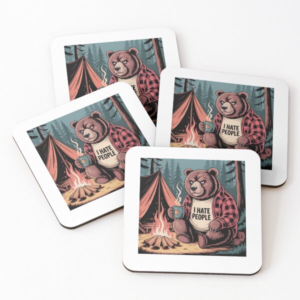 Item preview, Bear Camping I Hate People designed and sold by Mateusz Majcherek.