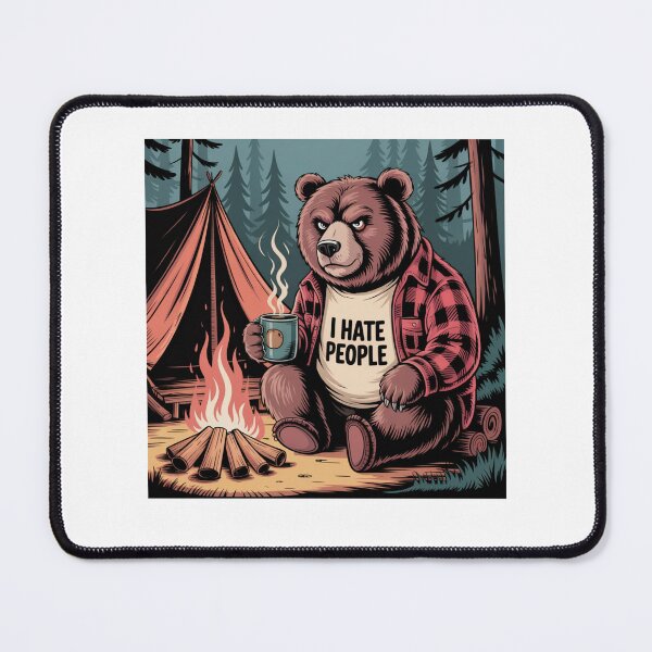 Item preview, Bear Camping I Hate People designed and sold by Mateusz Majcherek.