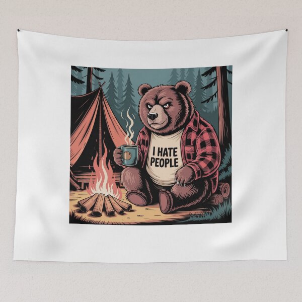 Item preview, Bear Camping I Hate People designed and sold by Mateusz Majcherek.