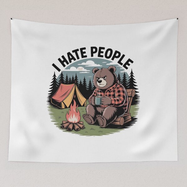 Item preview, Bear Camping I Hate People designed and sold by Mateusz Majcherek.