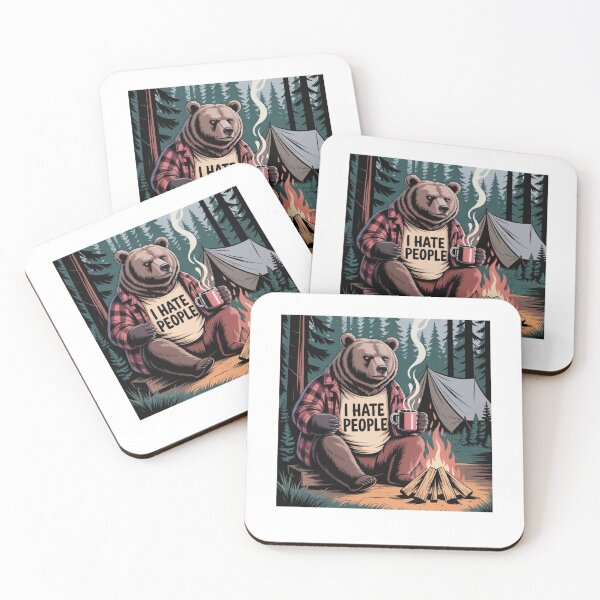 Item preview, Bear Camping I Hate People designed and sold by Mateusz Majcherek.